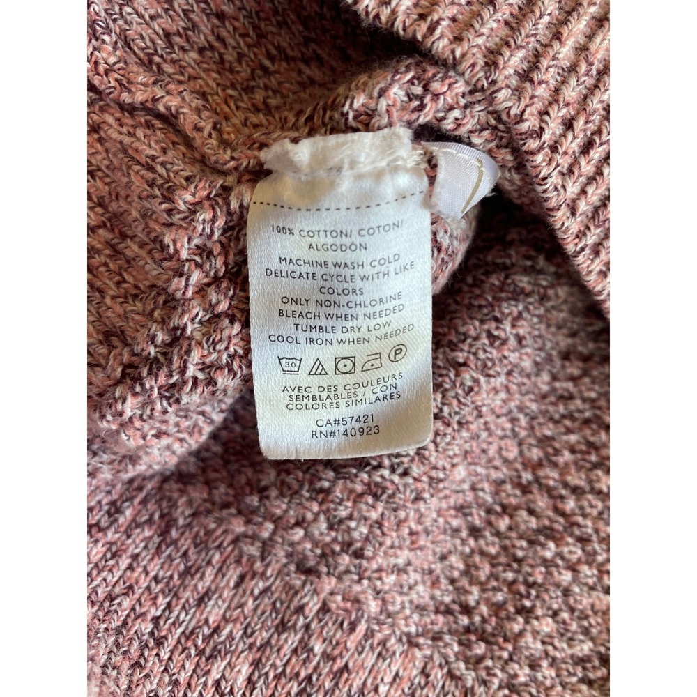 LOFT Women Marled Knit Cottagecore Sweater Size S Pink White - Picture 4 of 9